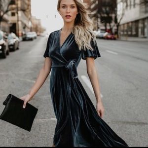 Soprano Velvet Wrap Dress